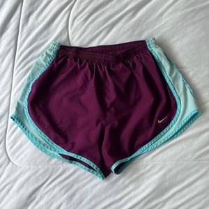 Purple and Light Blue Nike Dry Tempo Shorts